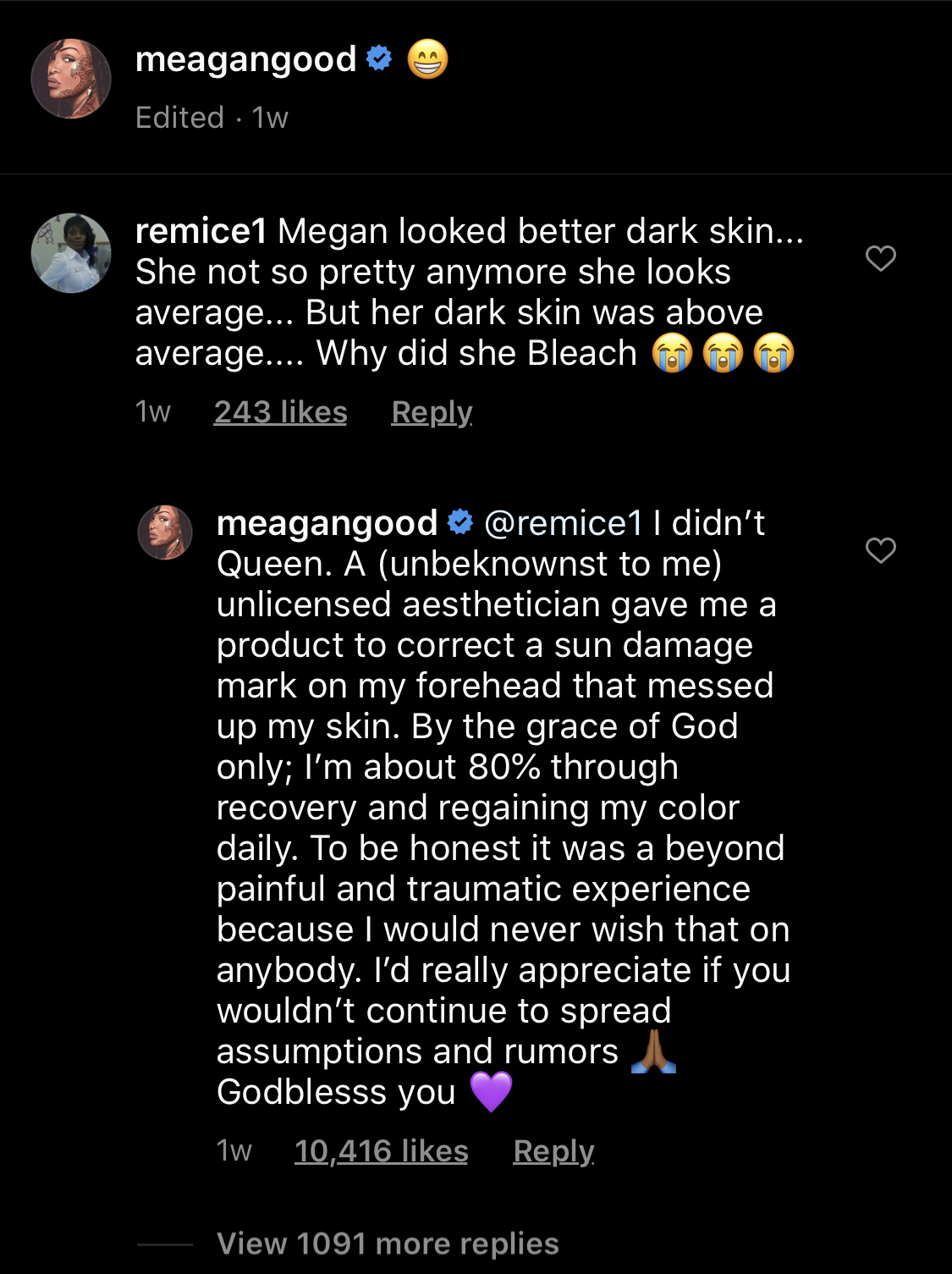 Meagan good bleaching 