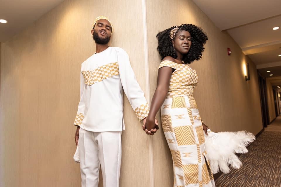 Beautiful South Carolina Couple Wed in Colorful African Fabrics