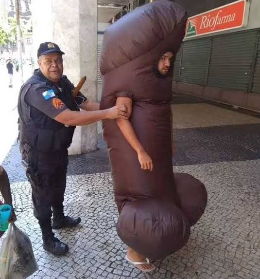 Brazilian Man Dressed as Giant Penis, Arrested for harassing women 
